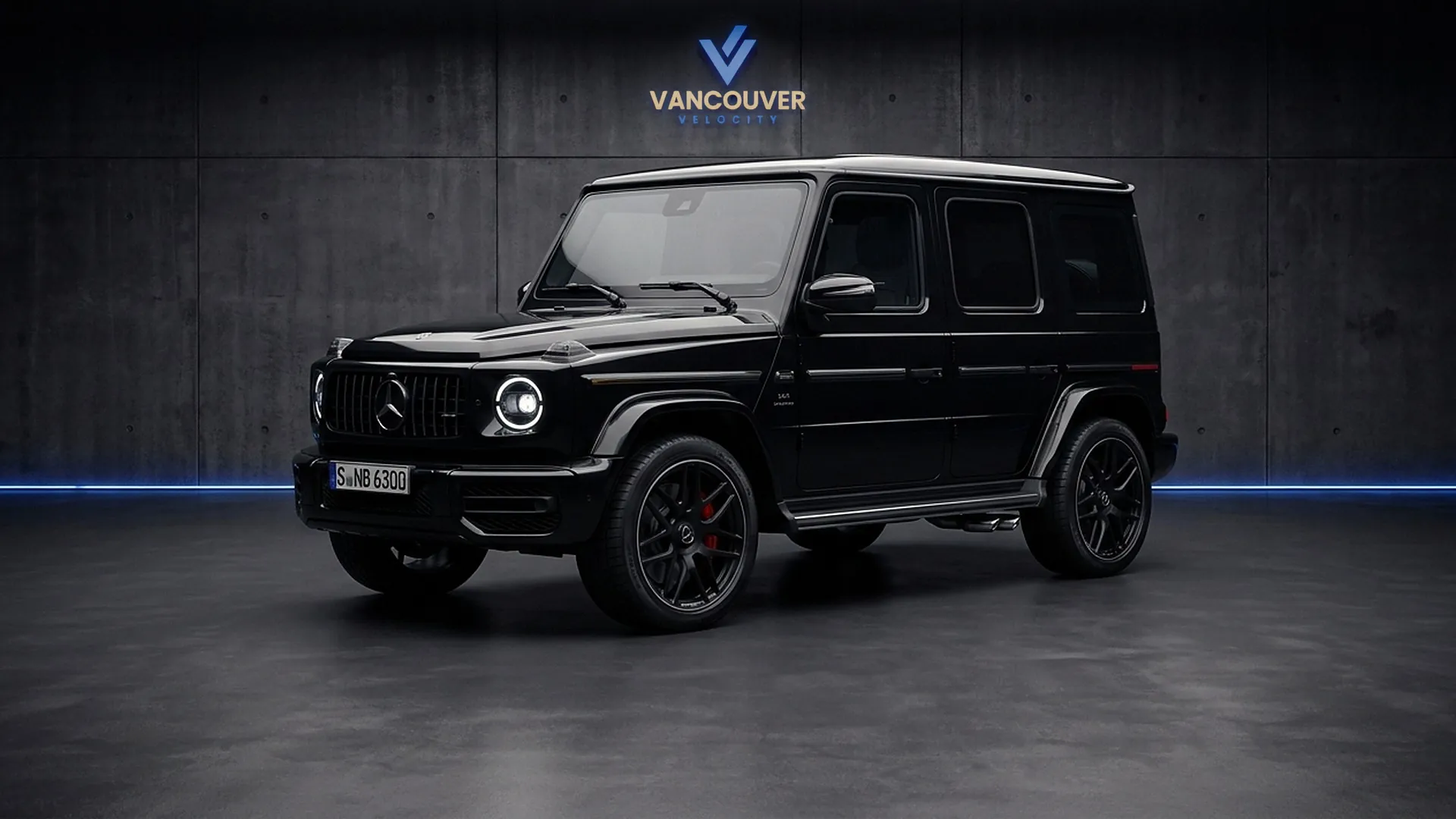 Black Mercedes-AMG G63 (G-Wagon) rental in Vancouver, front three-quarter view